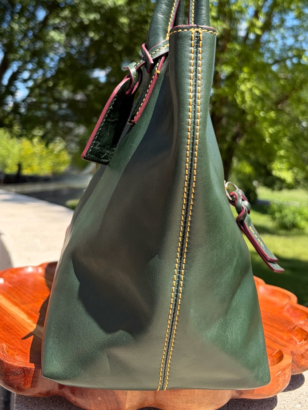 Dooney & Bourke Kristen Red Florentine Leather Tote Like New - Picture 12 of 17